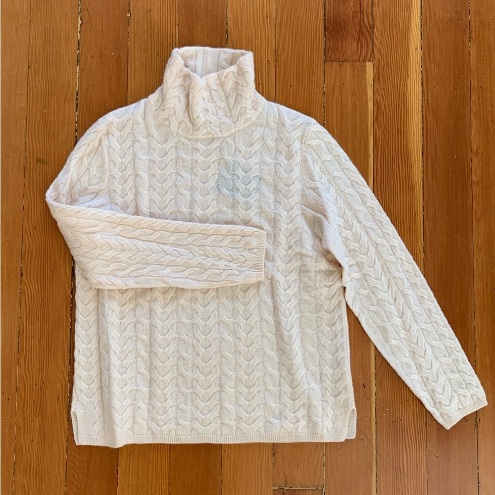 Garnet Hill Cashmere light pink, turtle neck sweater, size S